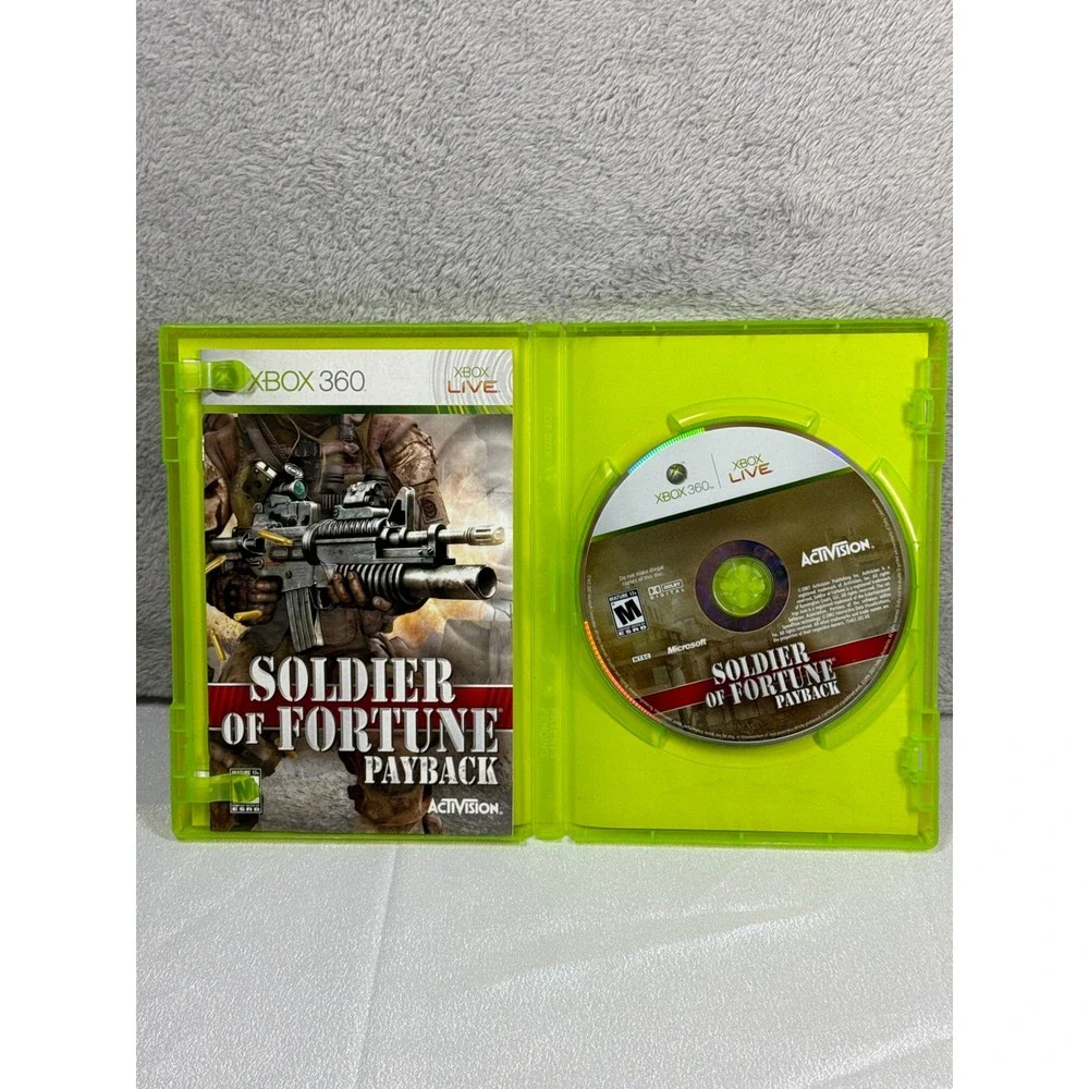 Activision Soldier of Fortune Payback Xbox 360 Game Green FPS Shooter NTSC